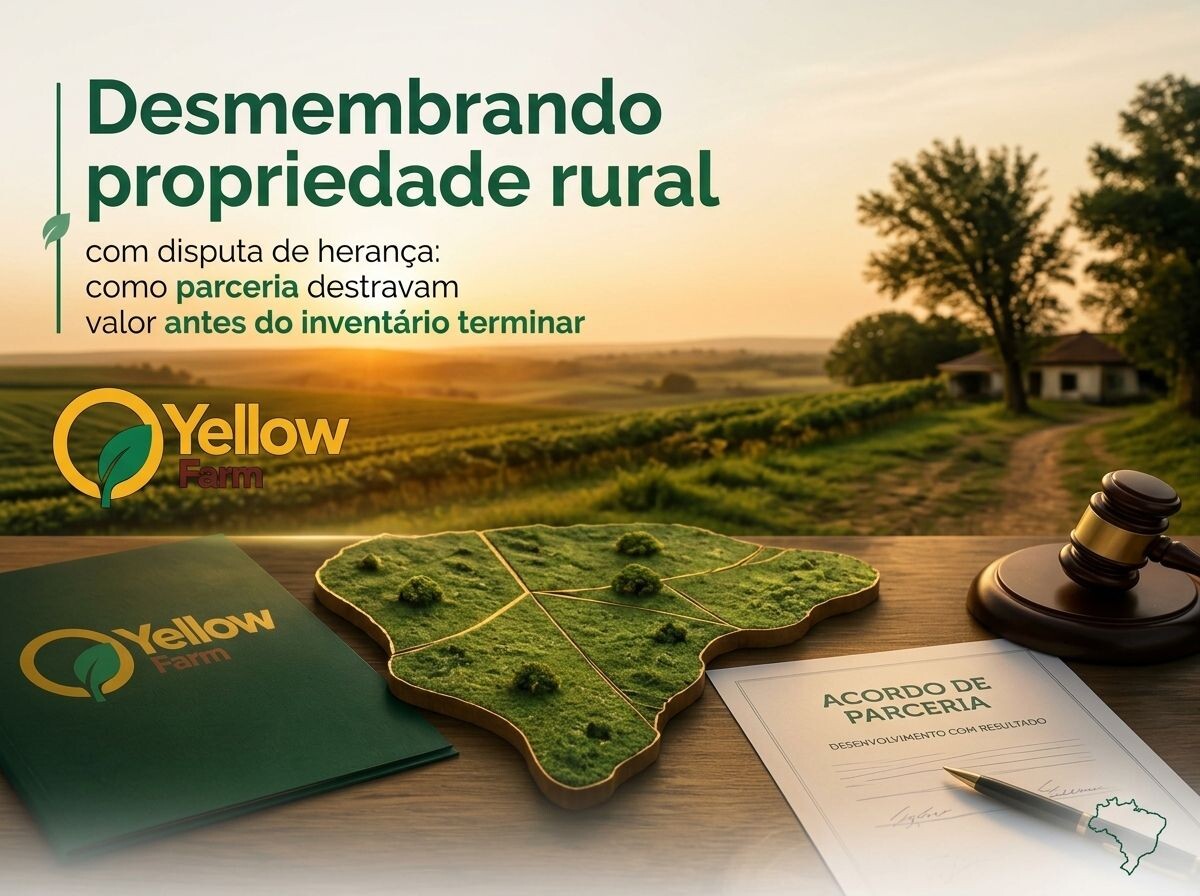 Desmembrando propriedade rural com disputa de herança: como parceria destravam valor antes do inventário terminar